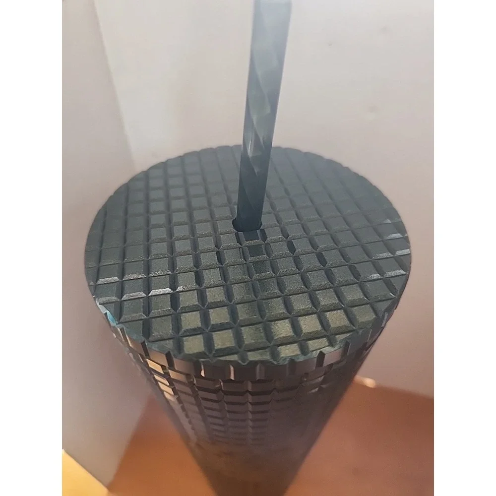 Starbucks Dark Green Grid Studded Tumbler 2021 Cold Cup 24oz‎ Shimmer